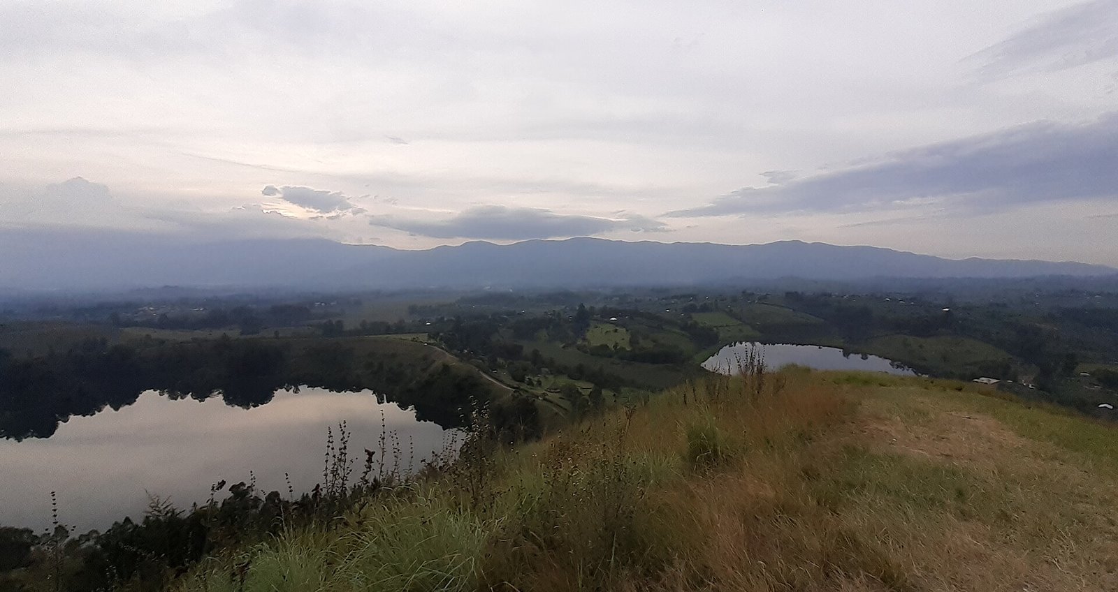 Crater lakes in the green highlands around Fort Portal, western Uganda