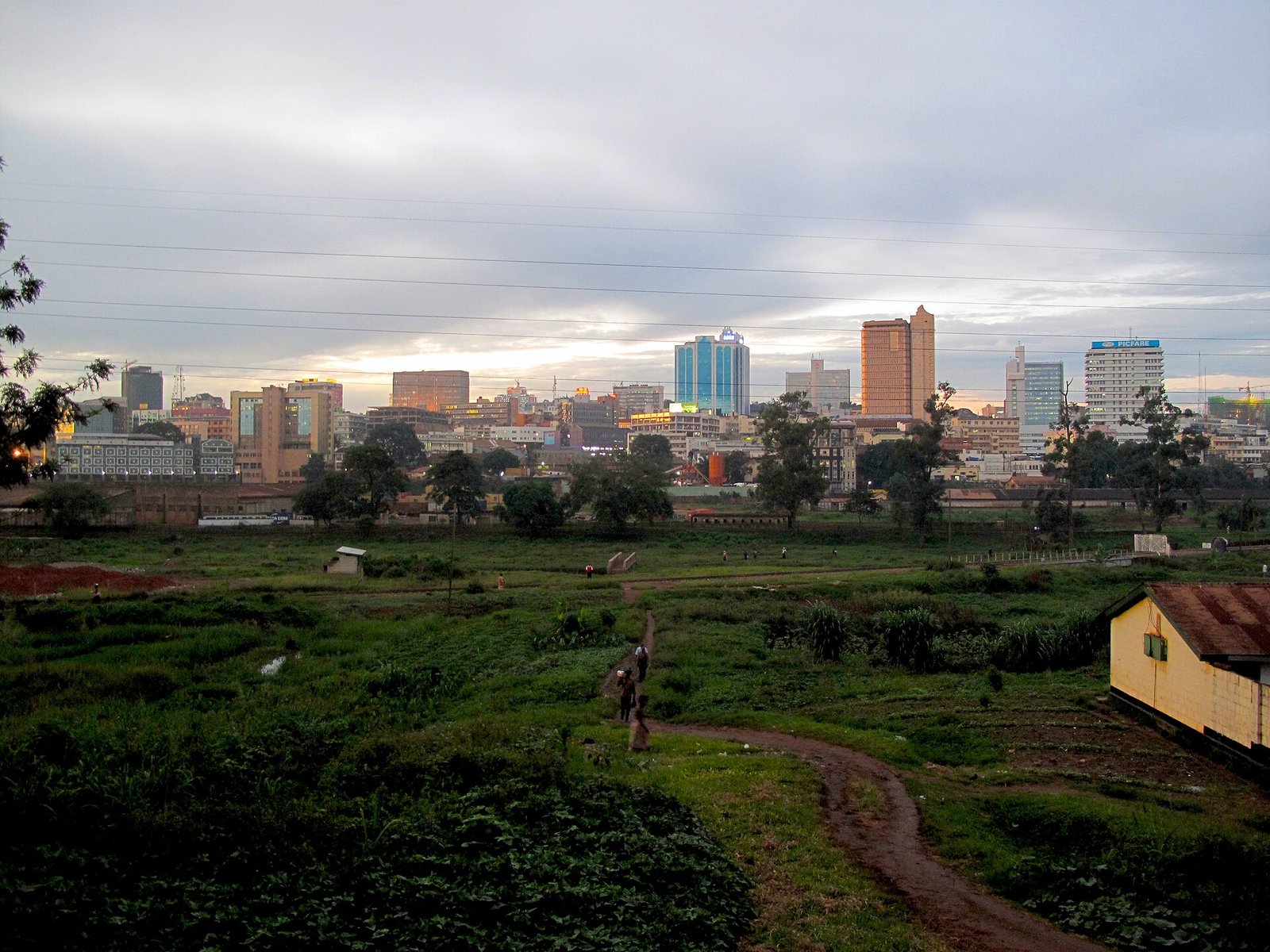 Kampala city skyline in Uganda