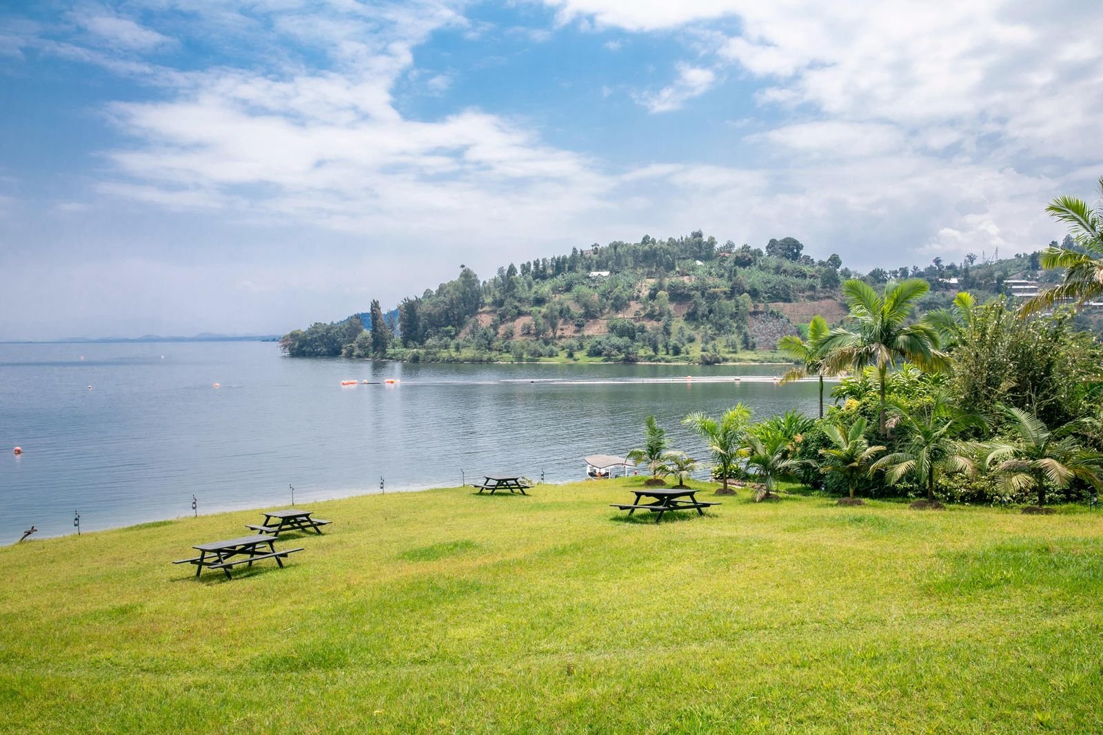 Lake Kivu and green islands at Karongi, Rwanda
