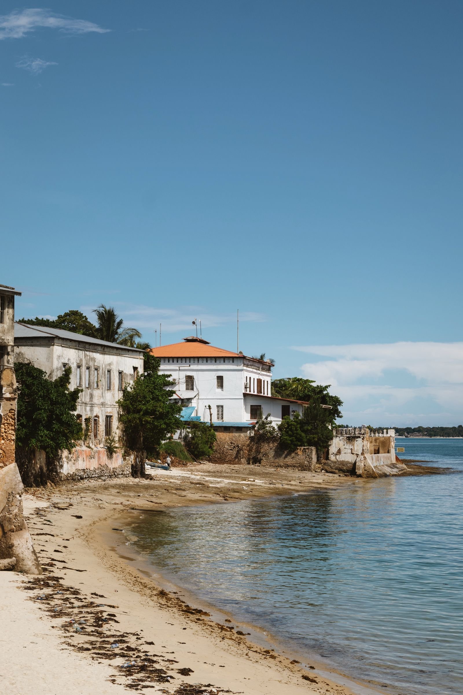 Aerial view of Stone Town coastline